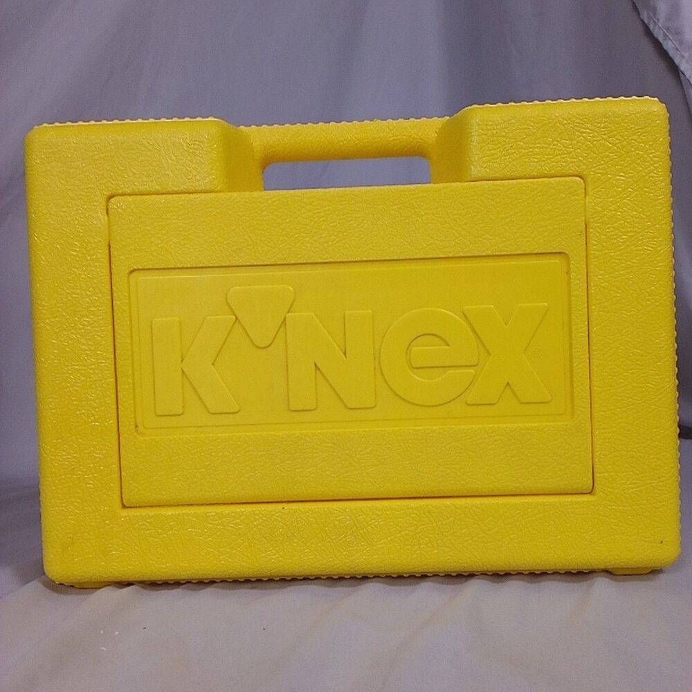 Vintage 1995 K’NEX Yellow Carrying Storage Case Empty Organizer Box Empty